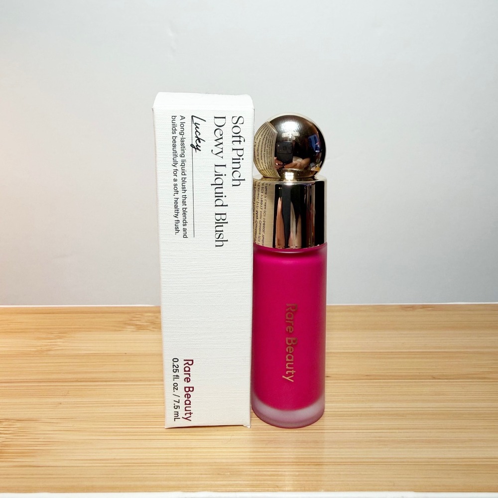 Rare Beauty Soft Pinch Dewy Liquid Blush Lucky, Hot Pink 0.25oz NIB